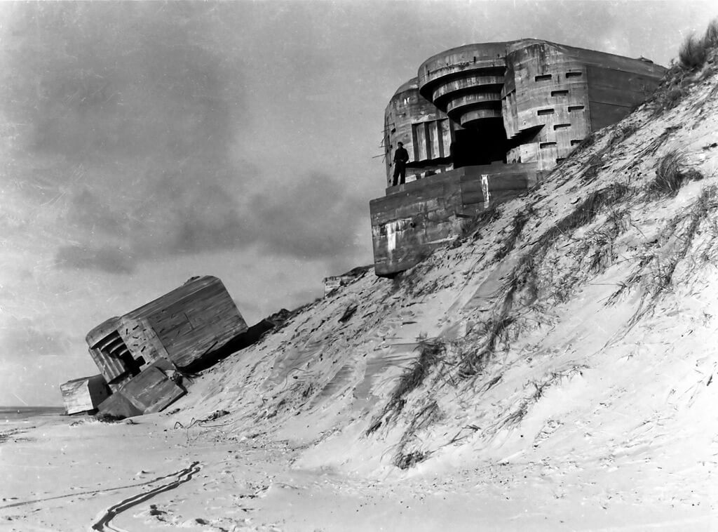 Bunkers vallen op het strand